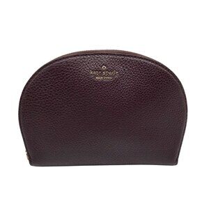 Kate Spade Dark Cherry Pebbled leather Jackson Half Moon Wristlet